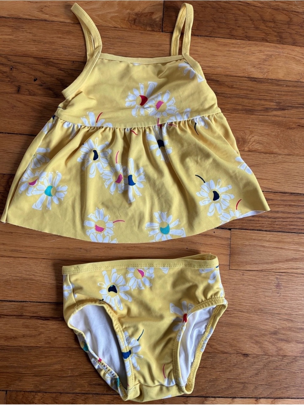 Hanna Andersson Yellow Daisy Print Girls' Tankini Two-Piece Swim Set